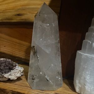 Mosaic clear quartz tower